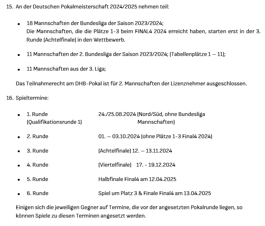  DHB-Pokal (M) 2025/2026 - DHB-Pokal - Handballecke.de - Das 